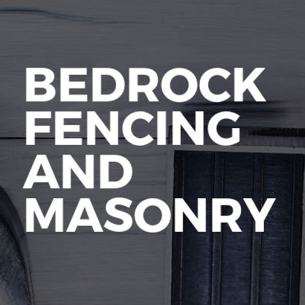 Bedrock fencing and masonry logo